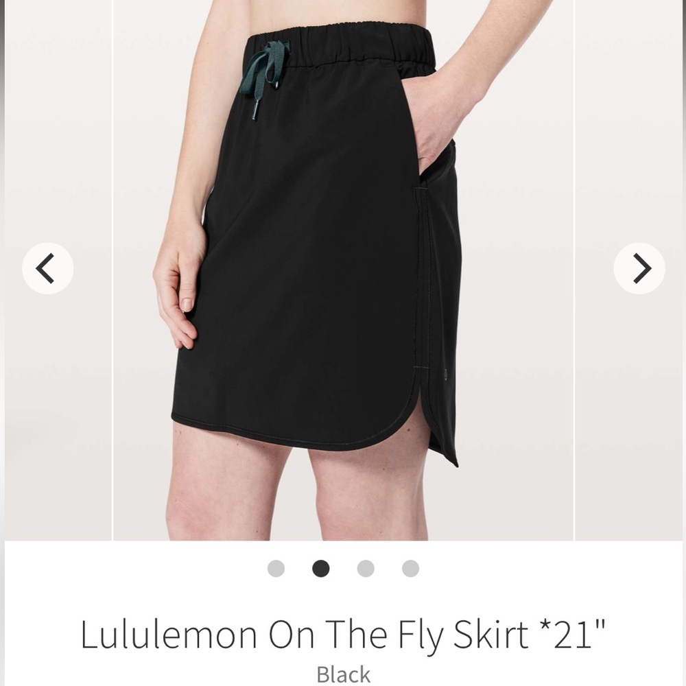 Lululemon On the Fly Black Skirt (Size 6)